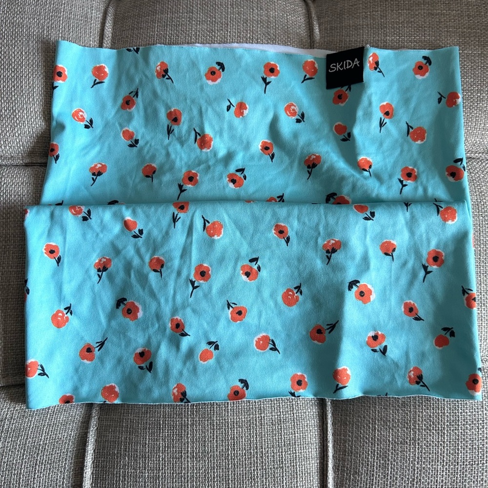 Skida Floral Women's Scarf - Blue and Orange
